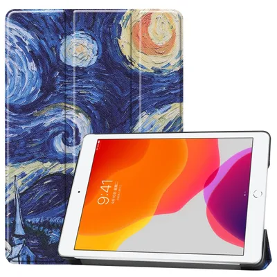 Produktbild von Mobigear Dreifach-Faltetui für iPad 7 (2019) – Klapphülle – "Sternennacht"