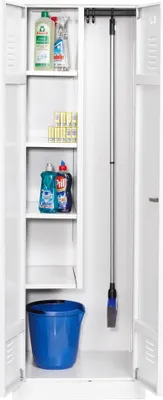 Produktbild von Gürkan Putzmittelschrank 112296 verkehrsweiß 4 Fachböden 60,0 x 50,0 x 180,0 cm, aufgebaut, 1 St.