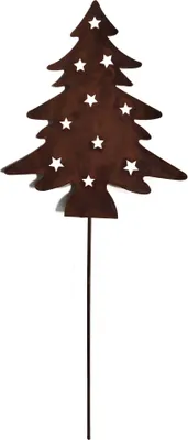 Produktbild von UNUS Deko Gartenstecker Weihnachtsbaum, Metallstecker aus Edelrost