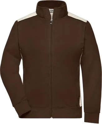 Produktbild von Sweat-Jacke mit Stehkragen und Kontrasteinsätzen brown/stone, Gr. XXL