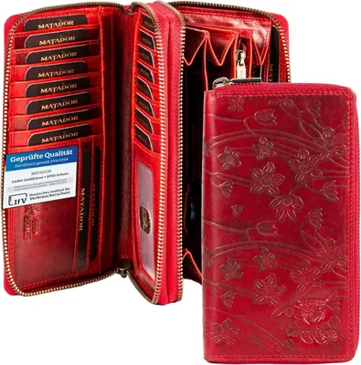 Produktbild von Damen Leder Geldbörse groß RFID Schutz viele Kartenfächer Portemonnaie elegant Geschenkbox Luxus Geldbeutel Brieftasche Wallet hochwertig
