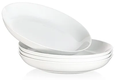 4 Pastateller Porzellan 1300 ml tief weiß 26 cm
