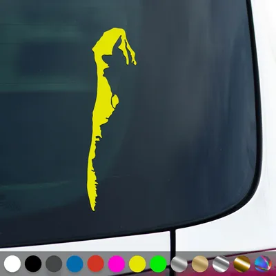 Produktbild von PantherPixel Insel Hiddensee Aufkleber Ostsee Umriss Maritim Sticker Auto Geschenkidee Farbe Neon-Gelb