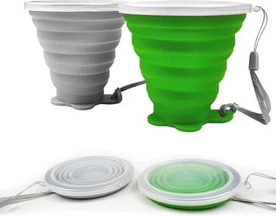 Produktbild von Silikonbecher Set, 2-teilig, BPA-frei, für Picknick, Wandern