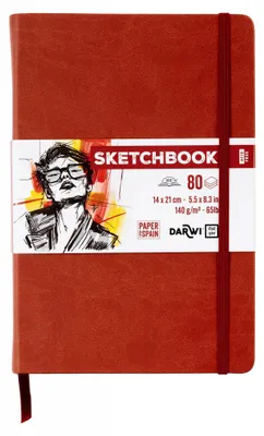 Imagen del producto de DFY, bloc de dibujo, tamaño 14x21 cm, 80 hojas, gramaje 140 g, color terracota
