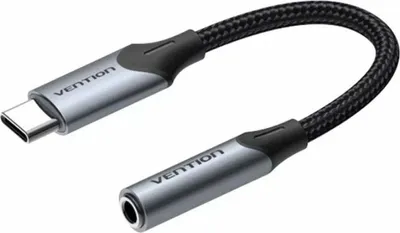 Obrázok produktu pre Vention BGJHA, 3.5mm, Samica, USB Typ-C, Samec, 0,1 m, Čierna, Šedá