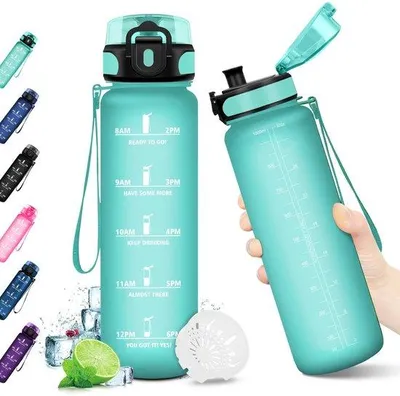 Obrázek produktu pro Ibenzoa® láhev – bez BPA, lehká a odolná nárazům, s neprolévavým víčkem, vhodná do myčky; ideální pro sport, školu, cyklistiku a cestování