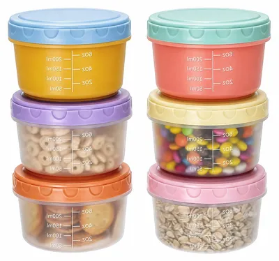 Immagine prodotto di VINATO, 6 contenitori piccoli con coperchio in plastica, contenitori ermetici da 300 ml (circa 10 once), mini contenitori per il congelatore, piccoli, senza BPA, ermetici e impilabili, ideali per salse, spezie e snack