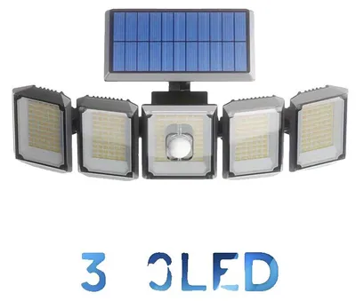 Image de Lumières extérieures à détecteur de mouvement à énergie solaire, 300 LED, conception étanche, 1 pièce