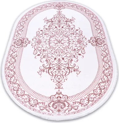Produktbild von Teppich ACRYL DIZAYN Oval 142 Elfenbein / Rosa Rosa 80x300 cm