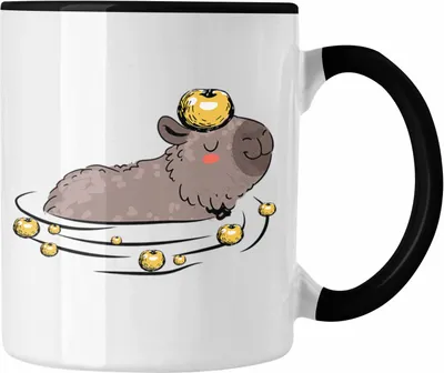 Produktbild von Trendation - Tasse mit Capybara-Motiv Geschenk für  Capybara Liebhaber (Schwarz)