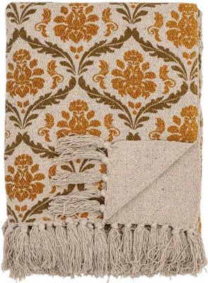 Bloomingville Decke HANNY Gelb 130x160 cm Wolldecke Throw