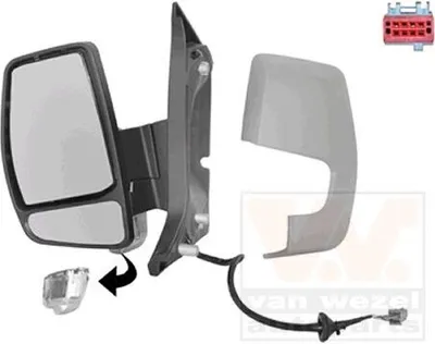 Image de VAN WEZEL 1987827 Rétroviseur extérieur gauche pour fourgon FORD Transit Custom V362 (FY, FZ) Convexe Chauffant Apprêté
