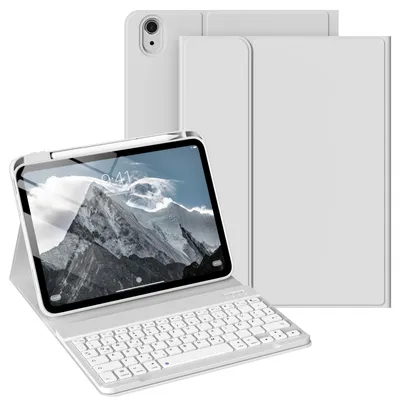 Image de Coque avec clavier pour iPad A16, 11 pouces, 10ème génération, 2025, 2022, 11 pouces. Compatibilité parfaite. Couleur : gris