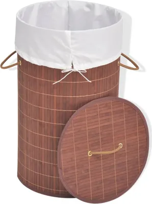Obrázok produktu pre bambusový kôš na bielizeň vidaXL Round Brown