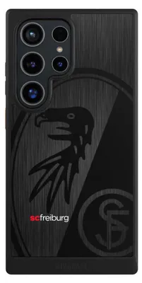 Produktbild von NIVOCASE Hülle für Samsung Galaxy S24 Ultra  Handyhülle NIVOcore Case Schwarz Metallic Look Offizielles Lizenzprodukt SC Freiburg