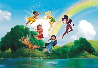 Zdjęcie produktu dla Fototapeta Disney Wróżki Zielona, niebieska i żółta - 600575 - 360 x 270 cm