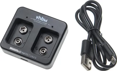 Produktbild von vhbw 2-Fach Akku-Ladegerät für Ni-Cd, NiMH, Li-Ion - Akkuzellen, Haushaltsbatterien (9V Block Akkus) - Micro-USB-Ladegerät
