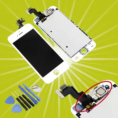 Produktbild von LCD Display für iPhone 5S WEISS GOLD VORMONTIERT Glas Touchscreen Retina NEU