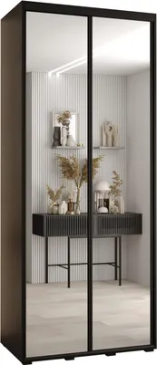 Produktbild von MEBLE KRYSPOL Davos 2 Schrank, zwei Türen - 235,2x100x45 cm - Schwarz Schwarz Schwarz