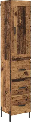 Zdjęcie produktu dla Highboard z szufladą Stare drewno 34,5 x 34 x 180 cm