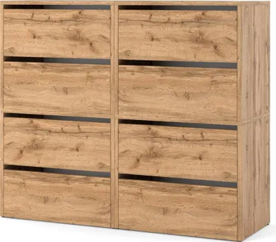 Zdjęcie produktu dla Szafka Na Buty Uchylna Duży Regał Stojak Półka Na Obuwie 120Cm Dąb Wotan
