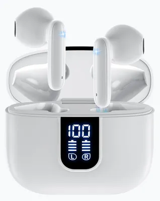 Productafbeelding van Siltcon® SoundWave Pro 2 - Draadloze Oordopjes - Noise cancelling ENC - Universeel - BT 5.4 - Wit