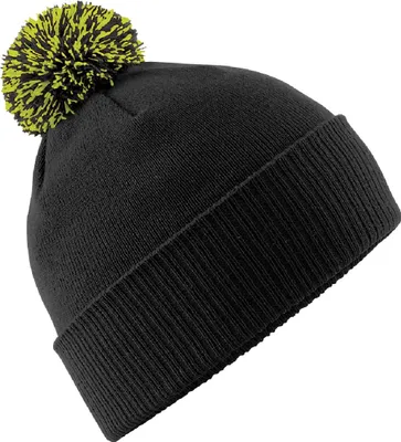 Produktbild von Beechfield - Mütze für Herren/Damen Uni BC4657 (Einheitsgröße) (Schwarz/Limone)