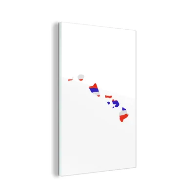 Obrázek produktu pro MuchoWow® Obrazy na skle - Nástěnné obrazy - Fotografie na skle Havaj - Mapa - Vlajka 40x60cm Nástěnná dekorace ze skla - akrylová malba na sklo - akrylové