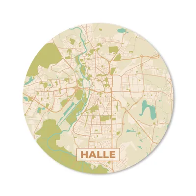 Produktbild von MuchoWow® Mauspad Mousepad Karte - Jahrgang - Halle - Karte 30x30 cm - Mousepads - Maus Mat - Pad - Mausunterlage - Tischunterlage - Schreibtischmatten
