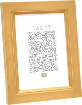 Zdjęcie produktu dla Rama Deknudt Holzrahmen S42L, złota, 18x24 cm, z wysokiej jakości szkłem