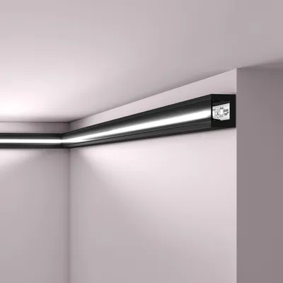 Produktbild von NMC IL12 BLACK WALLSTYL Eckleiste Wandleiste lackiert Indirekte Beleuchtung 2 m