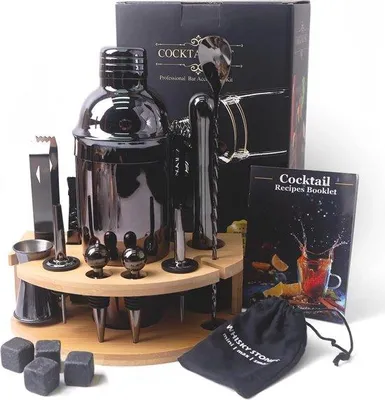 Produktbild von 16-teiliges Cocktail-Shaker-Set mit Zubehör für die Zubereitung von Cocktails
