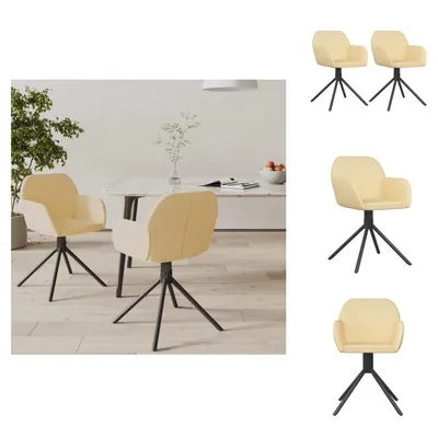 Produktbild von vidaXL Esszimmerstühle 2 Stk. Drehbar Creme Samt -  Esszimmerstühle