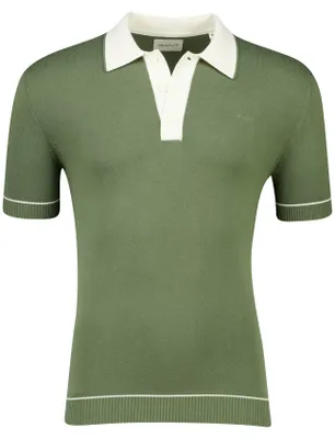 Produktbild von Grünes Poloshirt Gant mit weißem Kragen, Modal