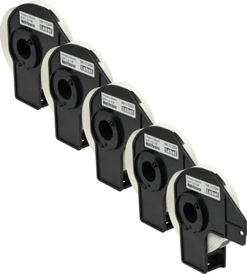 Produktbild von vhbw 5x Rolle mit Halter 17mm x 54mm (400 Etiketten) Ersatz für Brother DK-11204 für Drucker Weiß