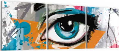 Produktbild von DEQORI Glasbild Echtglas 3x50x50 cm 'Auge einer Frau' Wandbilder XXL groß