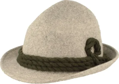Spitzkopf Wollfilz-Trachtenhut mit Wollkordel von Hut-Breiter in grau