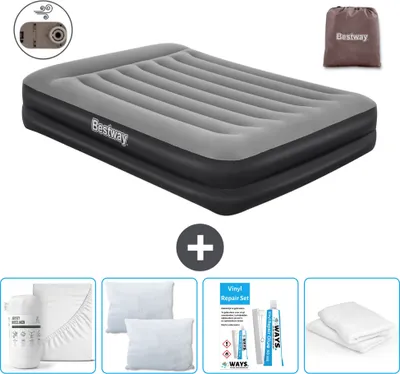 Produktbild von Bestway Luftmatratze - 2-Personen - 152 x 203 x 46 cm - Grau - Inklusive Zubehör