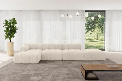 Produktbild von ALTDECOR Modulares Sofa Ecksofa in L-Form - Lizur-L2 - 380x160x70 cm Beige Corner modular Sofa Eckcouch Couch Wohnlandschaft Cauchsofa Polstersofa