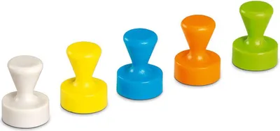 Produktbild von MAUL Magnet Kegel 10 Stück 1,5 kg Kunststoff Neodym Ø 1.2 x 1.6 cm weiß blau gelb grün orange