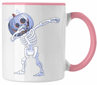Produktbild von Halloween Tasse Kürbis Dekoration Becher Skelet Dabbing (Rosa)