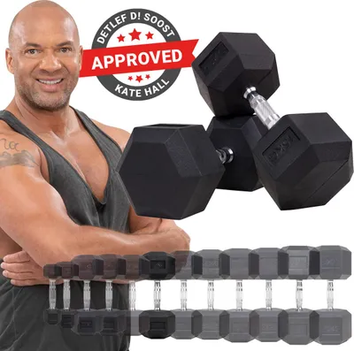 Produktbild von Miweba Sports Hexagon Kurzhantel 2er Set HGH100 | Gusseisen Hantel - Krafttraining - Workout - Fitnesstraining - Gewichte - Gymnastikhanteln (15 kg)