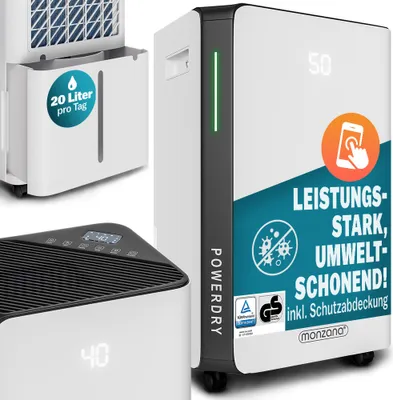Produktbild von MONZANA® Luftentfeuchter elektrisch 20-30m² 20L/Tag LED-Display 24-Std-Timer Raumentfeuchter Bad Wohnung Wifi Smart Home App Luftreiniger Allergiker