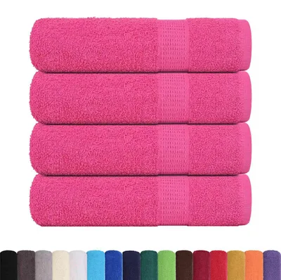Image de vidaXL Serviettes de douche FROGN, lot de 4, rose, 70 x 140 cm, 360 g/m²