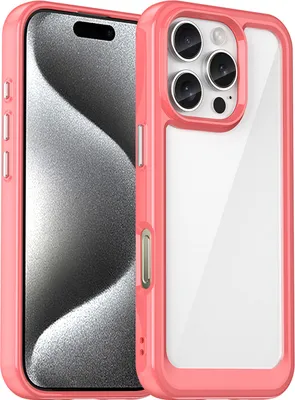 Zdjęcie produktu dla Etui Outer Space Case z żelową ramką do iPhone 16 Pro Max - czerwone