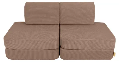 Zdjęcie produktu dla Modułowa sofa dziecięca z aksamitu, 4-częściowa, SLIMCORD, z pianką certyfikowaną OEKO-TEX, do zabawy