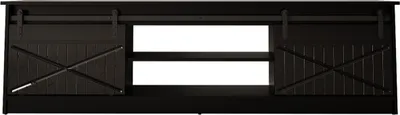 Produktbild von Furniture24 Kommode Granero mit 2 Schiebetüren Wohnzimmerschrank Schwarz/Schwarz Hochglanz