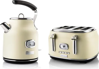 Produktbild von Westinghouse Retro Wasserkocher + Toaster 4 Schlitze - Weiß