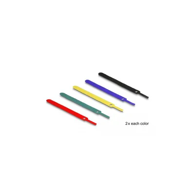 Produktbild von DeLOCK Klett-Kabelbinder L 150 x B 12 mm farbig Set 10 Stück, Kabelbinder mit Klettverschluss, Gemischte Farben, 150 mm, 12 mm, 10 Stück(e)